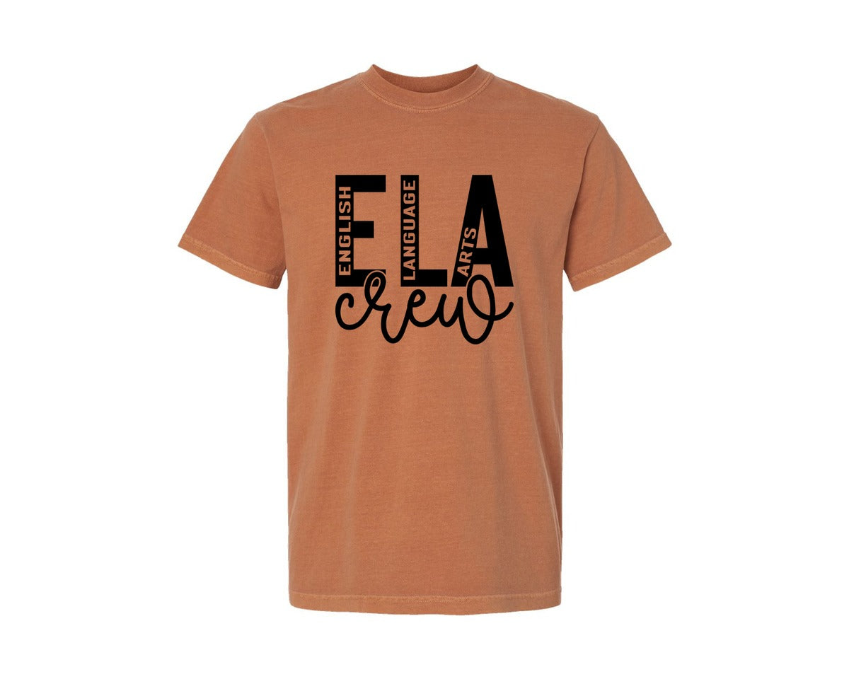 brand:Comfort Colors|color:Yam|Ela Crew English Teacher Graphic T-Shirt