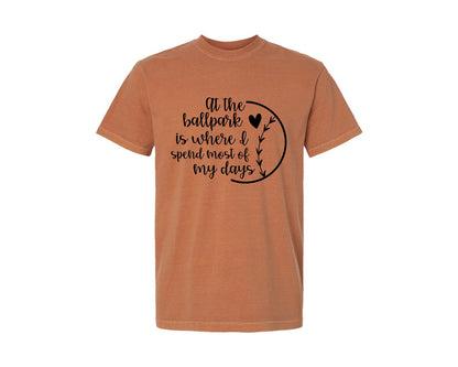 brand:Comfort Colors|color:Yam|Baseball Mom Softball Mom 2 Graphic T-Shirt