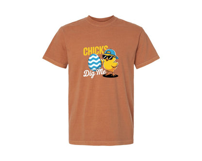 brand:Comfort Colors|color:Yam|Chicks Dig Me Chick 3 Graphic T-Shirt
