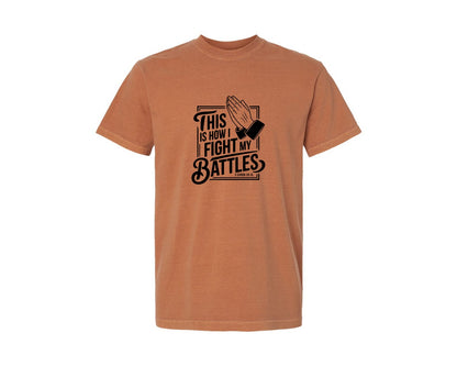 brand:Comfort Colors|color:Yam|This Is How I Fight My Battles 2 Chron 2 Graphic T-Shirt