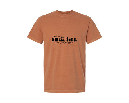 brand:Comfort Colors|color:Yam|Just A Small Town Hairdresser Salon Graphic T-Shirt