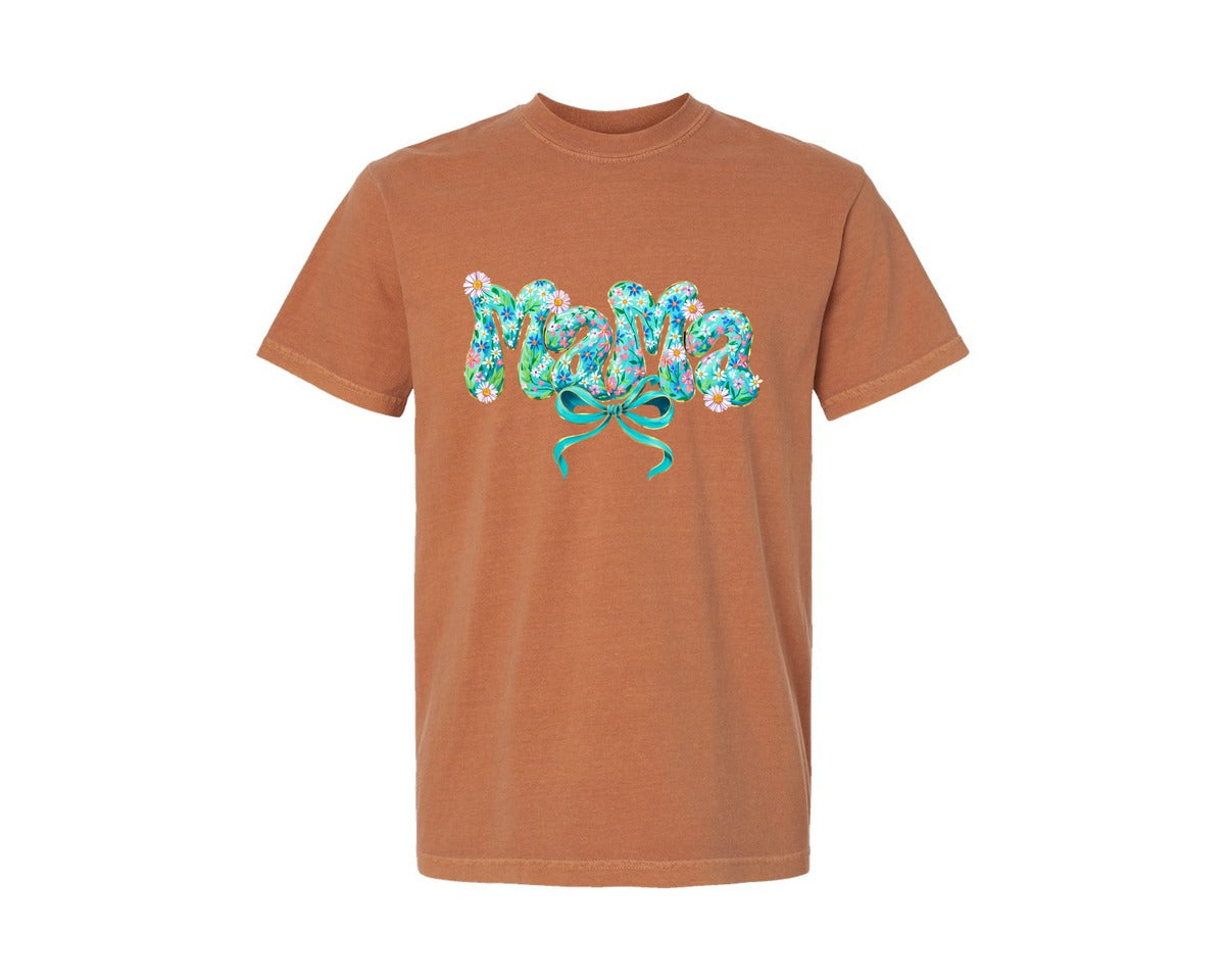 brand:Comfort Colors|color:Yam|Mama Floral Elegant Spring Art 5 Graphic T-Shirt