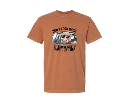 brand:Comfort Colors|color:Yam|Dont Look Back Highland Cow 4 Graphic T-Shirt