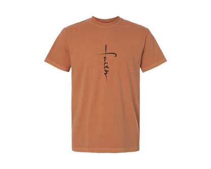 brand:Comfort Colors|color:Yam|Faith Cross Cut File Christian Graphic T-Shirt