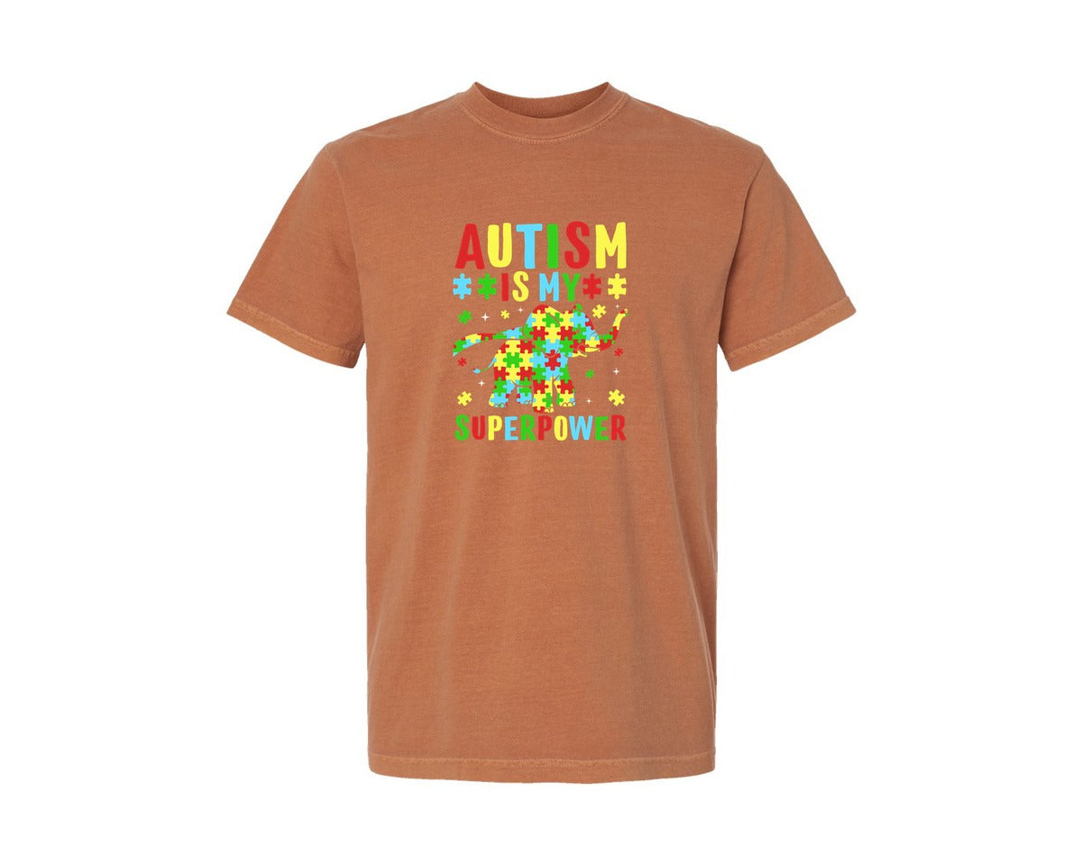 brand:Comfort Colors|color:Yam|Autism Is My Superpower T Shirt 2 Graphic T-Shirt