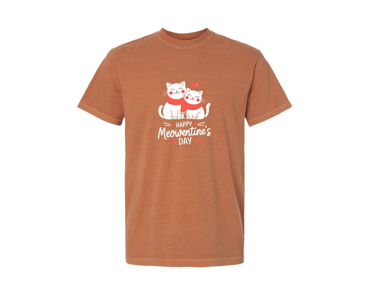 brand:Comfort Colors|color:Yam|Happy Meowentines Day T Shirt Design 2 Graphic T-Shirt
