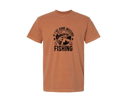 brand:Comfort Colors|color:Yam|If Ive Gone Missing Ive Gone Fishing T Graphic T-Shirt