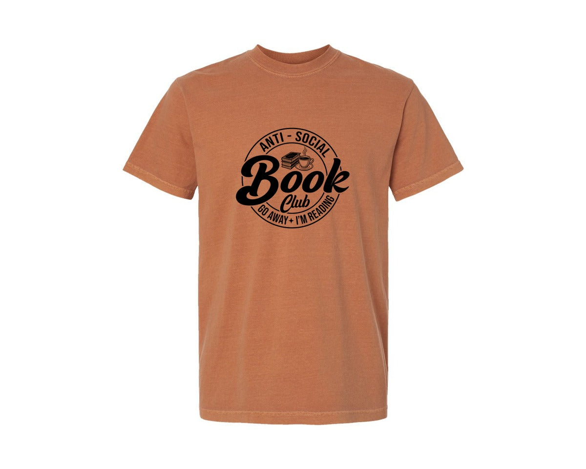brand:Comfort Colors|color:Yam|Anti Social Book Club Introverted Reader 2 Graphic T-Shirt