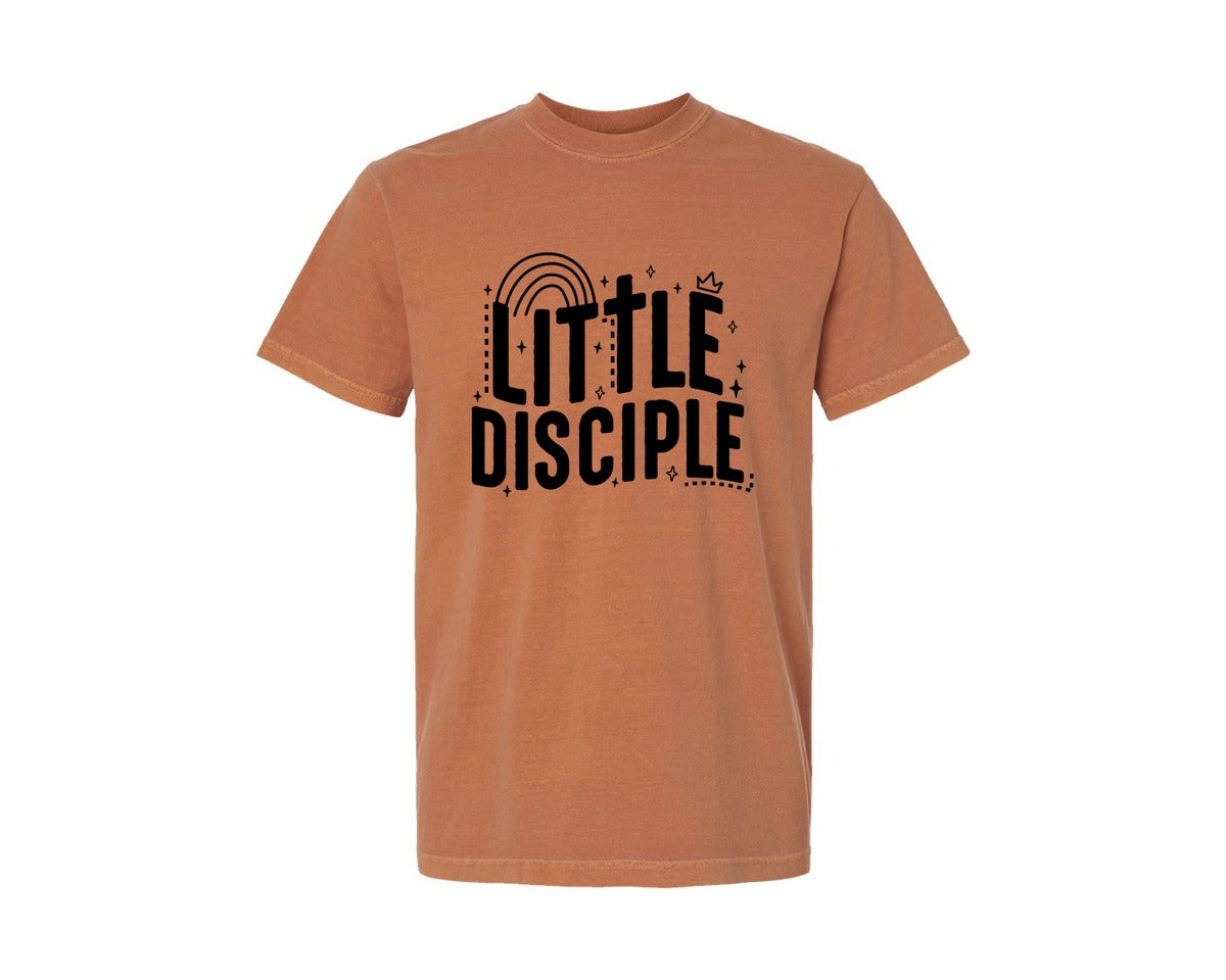 brand:Comfort Colors|color:Yam|Retro Little Disciple Tshirt Kids Graphic T-Shirt
