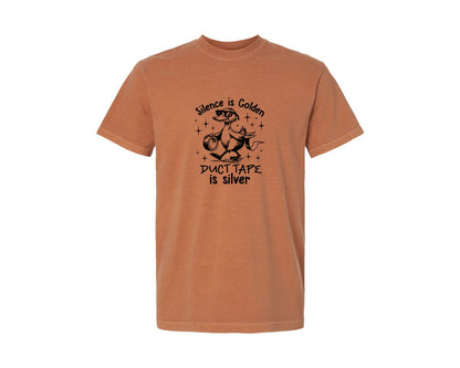 brand:Comfort Colors|color:Yam|Silence Is Golden Sarcastic 2 Graphic T-Shirt