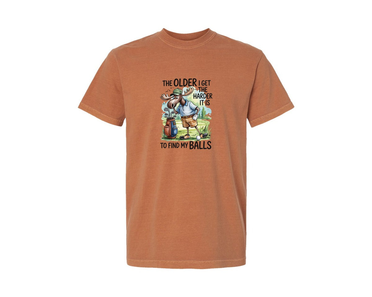 brand:Comfort Colors|color:Yam|Funny Golf Moose Quote File Graphic T-Shirt