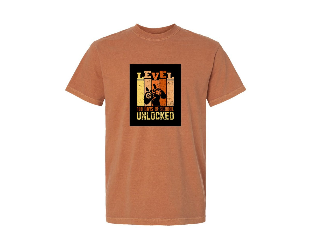 brand:Comfort Colors|color:Yam|100 Days Of School Quote Vintage T Shirt 8 Graphic T-Shirt