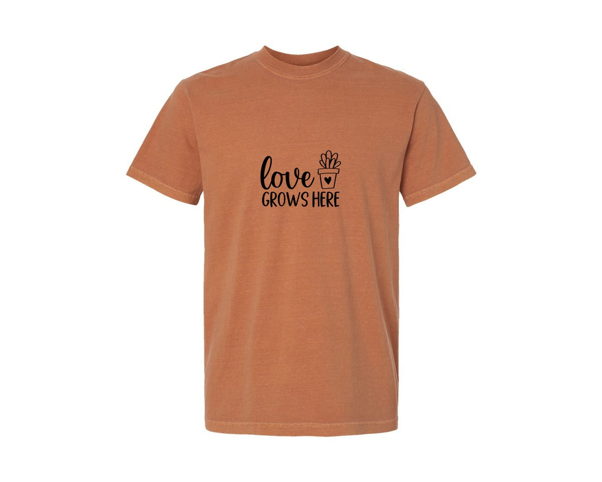 brand:Comfort Colors|color:Yam|Love Grows Here 133 Graphic T-Shirt