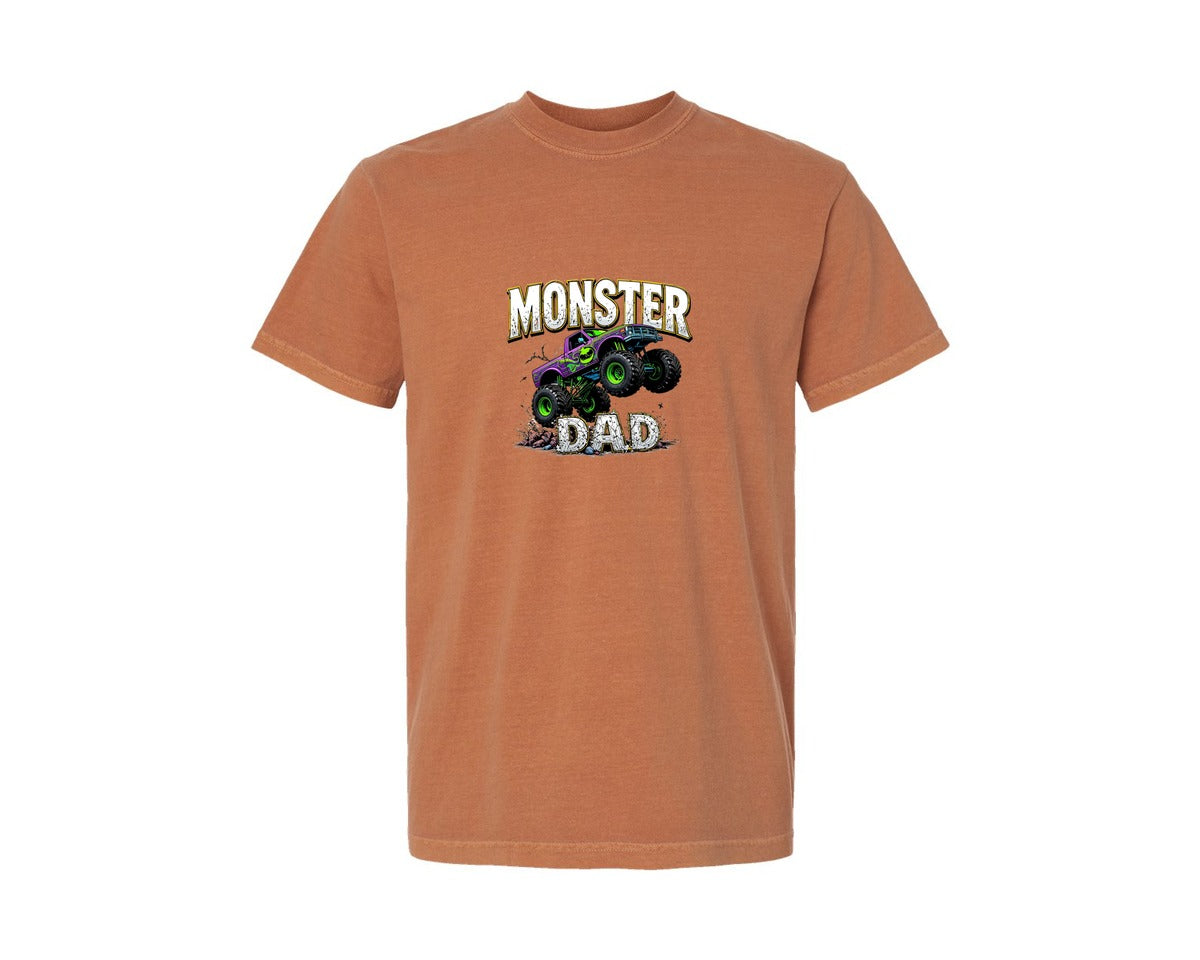 brand:Comfort Colors|color:Yam|Fathers Day Monster Truck T Shirtdesign Graphic T-Shirt
