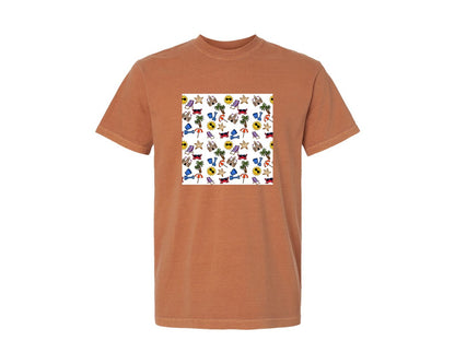brand:Comfort Colors|color:Yam|Beach Seamless 12 X 12 Pattern Scrapbook Graphic T-Shirt