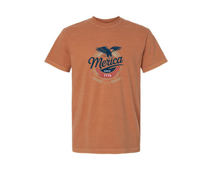 brand:Comfort Colors|color:Yam|Merica Since 1776 Pngamerican Eagle Graphic T-Shirt