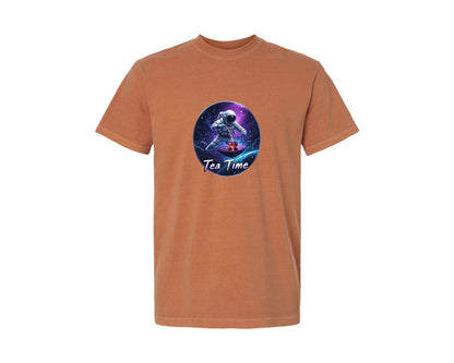 brand:Comfort Colors|color:Yam|Astronaut Tea Time In Space T Shirt Graphic T-Shirt