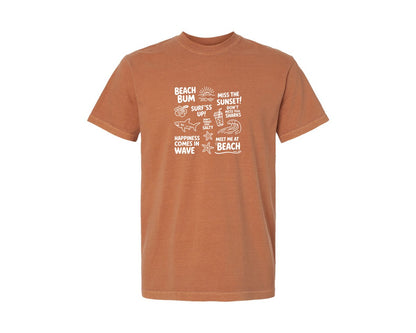 brand:Comfort Colors|color:Yam|Funny Beach Sunset Quotes T Shirt Graphic T-Shirt