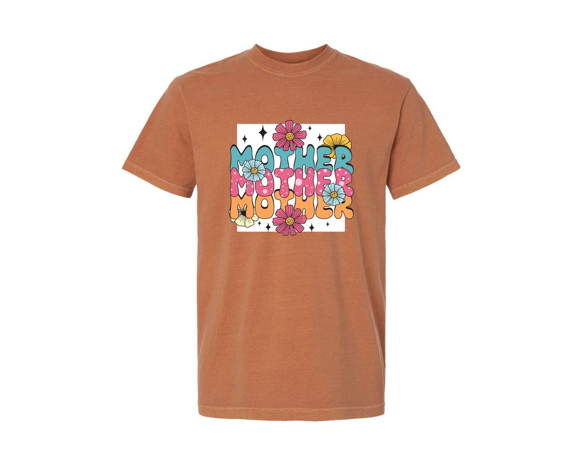 brand:Comfort Colors|color:Yam|Mother Floral T Shirt Days Graphic T-Shirt