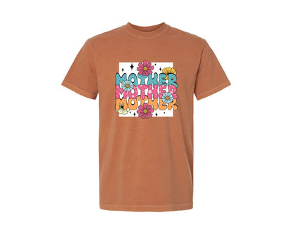 brand:Comfort Colors|color:Yam|Mother Floral T Shirt Days Graphic T-Shirt