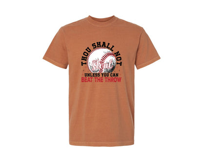 brand:Comfort Colors|color:Yam|Funny Baseball Thou Shall Not Steal Graphic T-Shirt