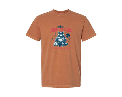 brand:Comfort Colors|color:Yam|Zero Dollars Be A Nice Person Raccoon Graphic T-Shirt