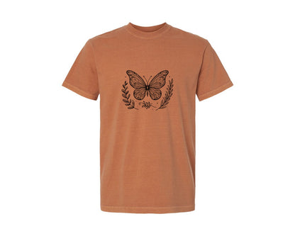 brand:Comfort Colors|color:Yam|Butterfly Design Graphic T-Shirt