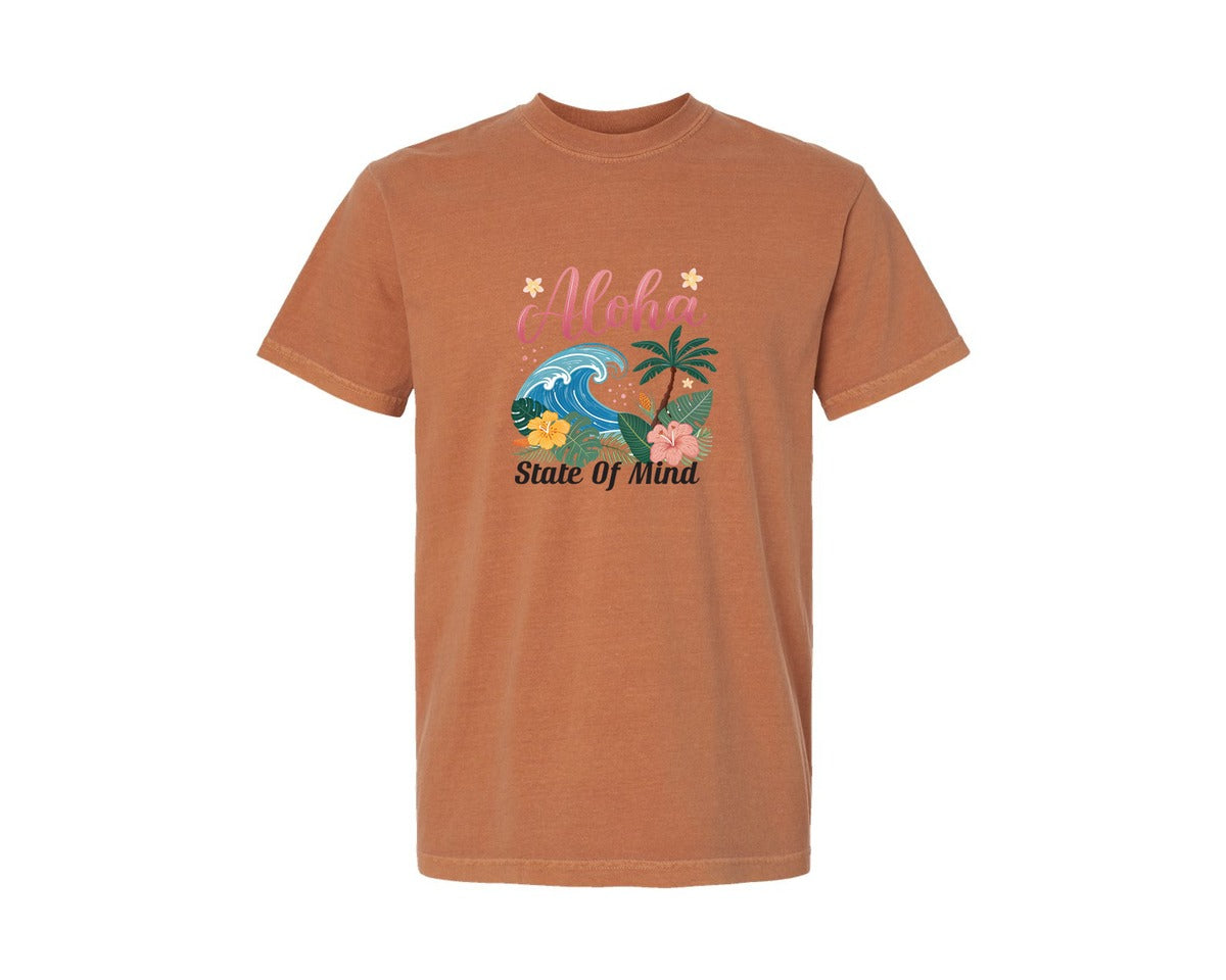 brand:Comfort Colors|color:Yam|Aloha State Of Mind Pngtropical Beach 2 Graphic T-Shirt