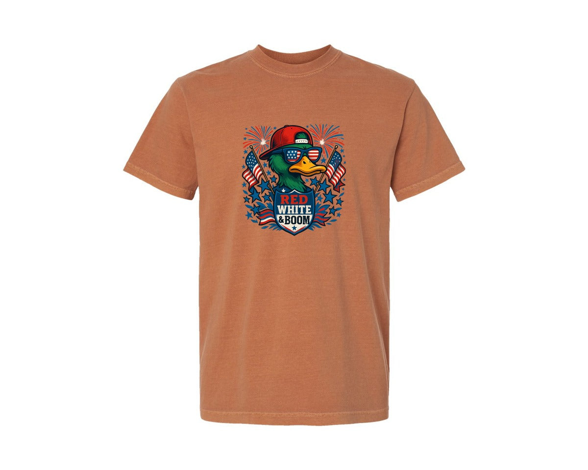 brand:Comfort Colors|color:Yam|4Th July Mallard Duck Graphic T-Shirt