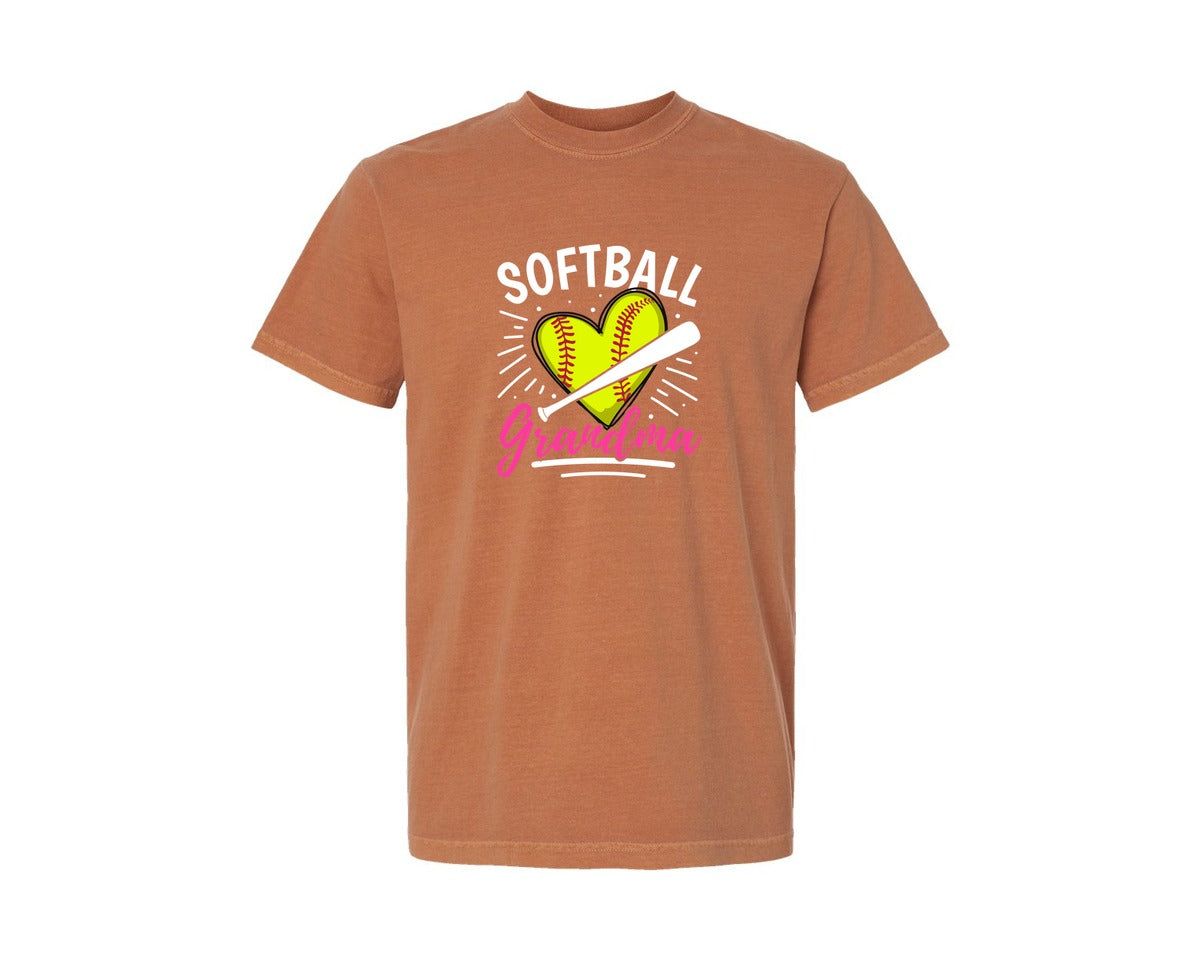 brand:Comfort Colors|color:Yam|Softball Grandma T Shirt 4 Graphic T-Shirt