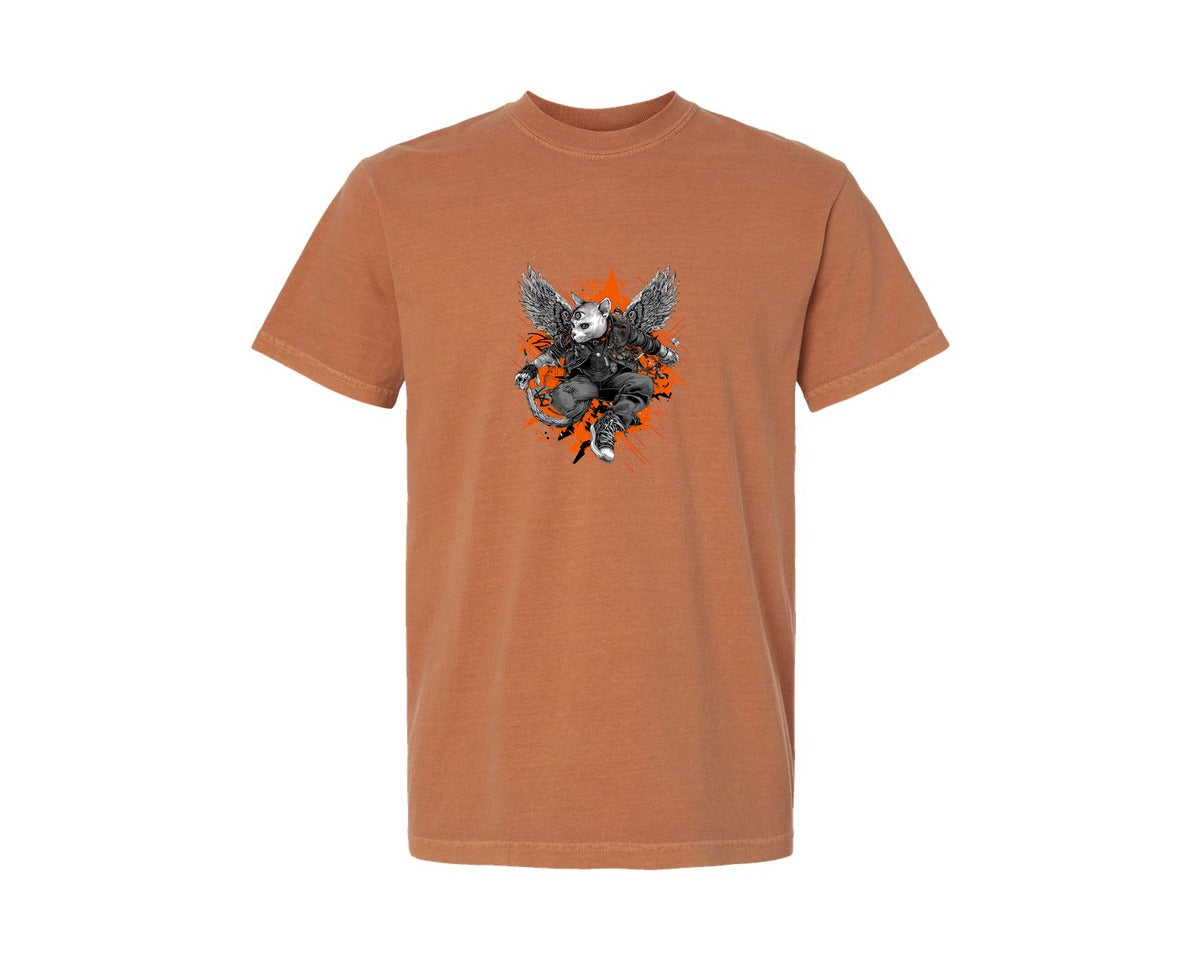 brand:Comfort Colors|color:Yam|Third Eye Cat Angel Graphic Artwork Graphic T-Shirt