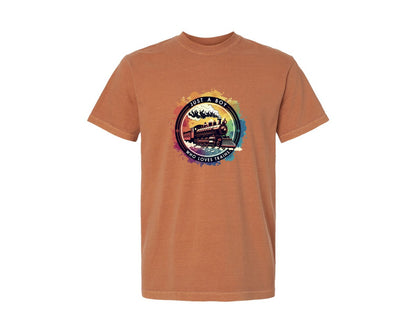 brand:Comfort Colors|color:Yam|Just A Boy Who Loves Trains Graphic T-Shirt