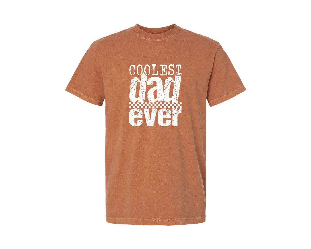 brand:Comfort Colors|color:Yam|Coolest Dad Ever Retro Fathers Day Graphic T-Shirt