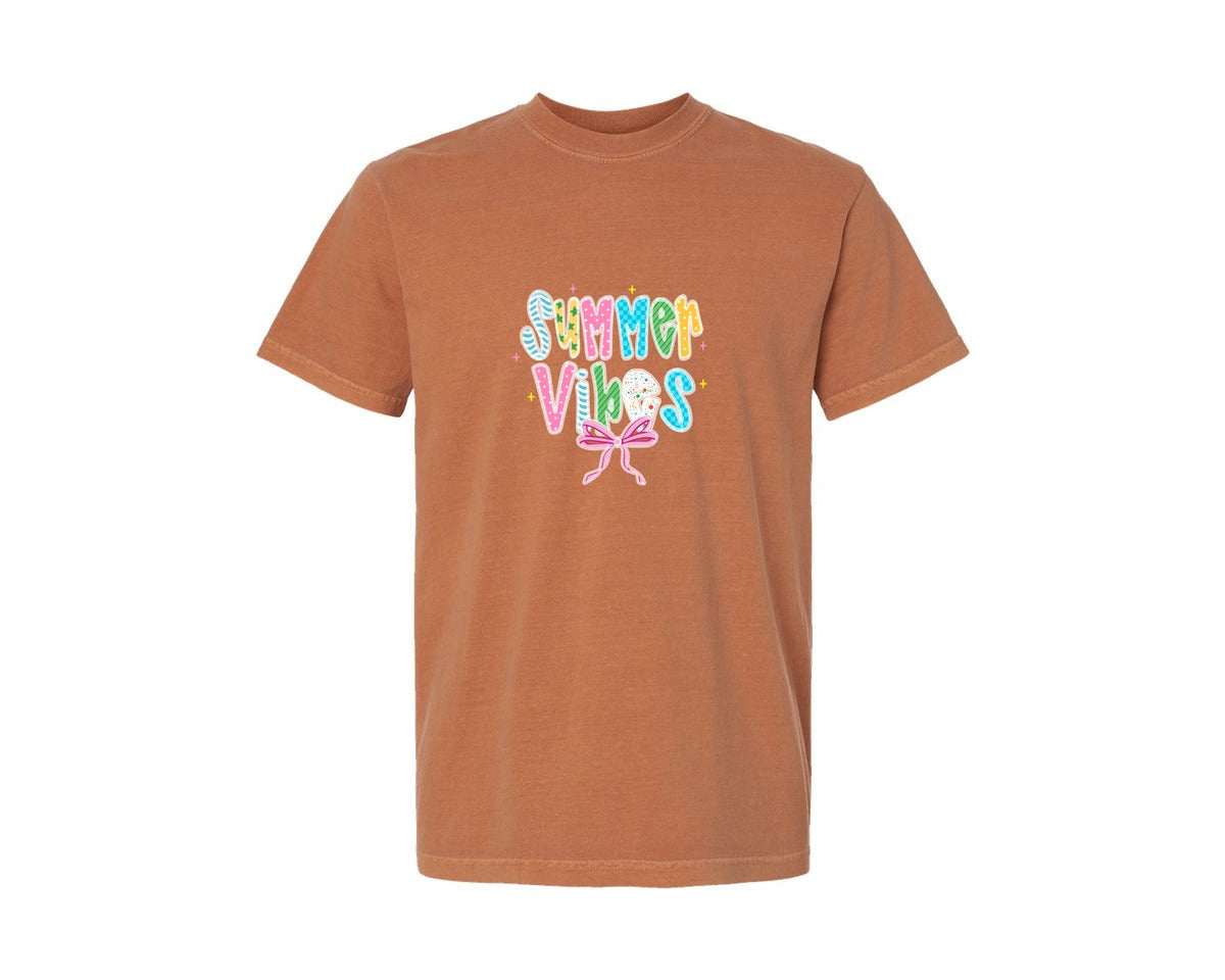 brand:Comfort Colors|color:Yam|Coquette Summer Vibes Summer Lace 2 Graphic T-Shirt