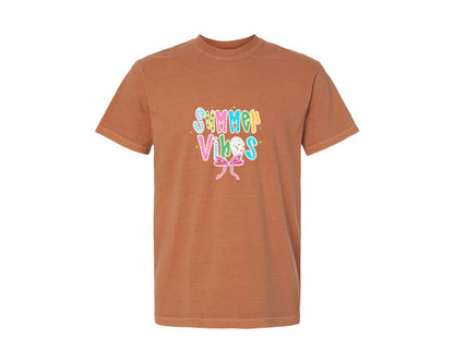 brand:Comfort Colors|color:Yam|Coquette Summer Vibes Summer Lace 2 Graphic T-Shirt