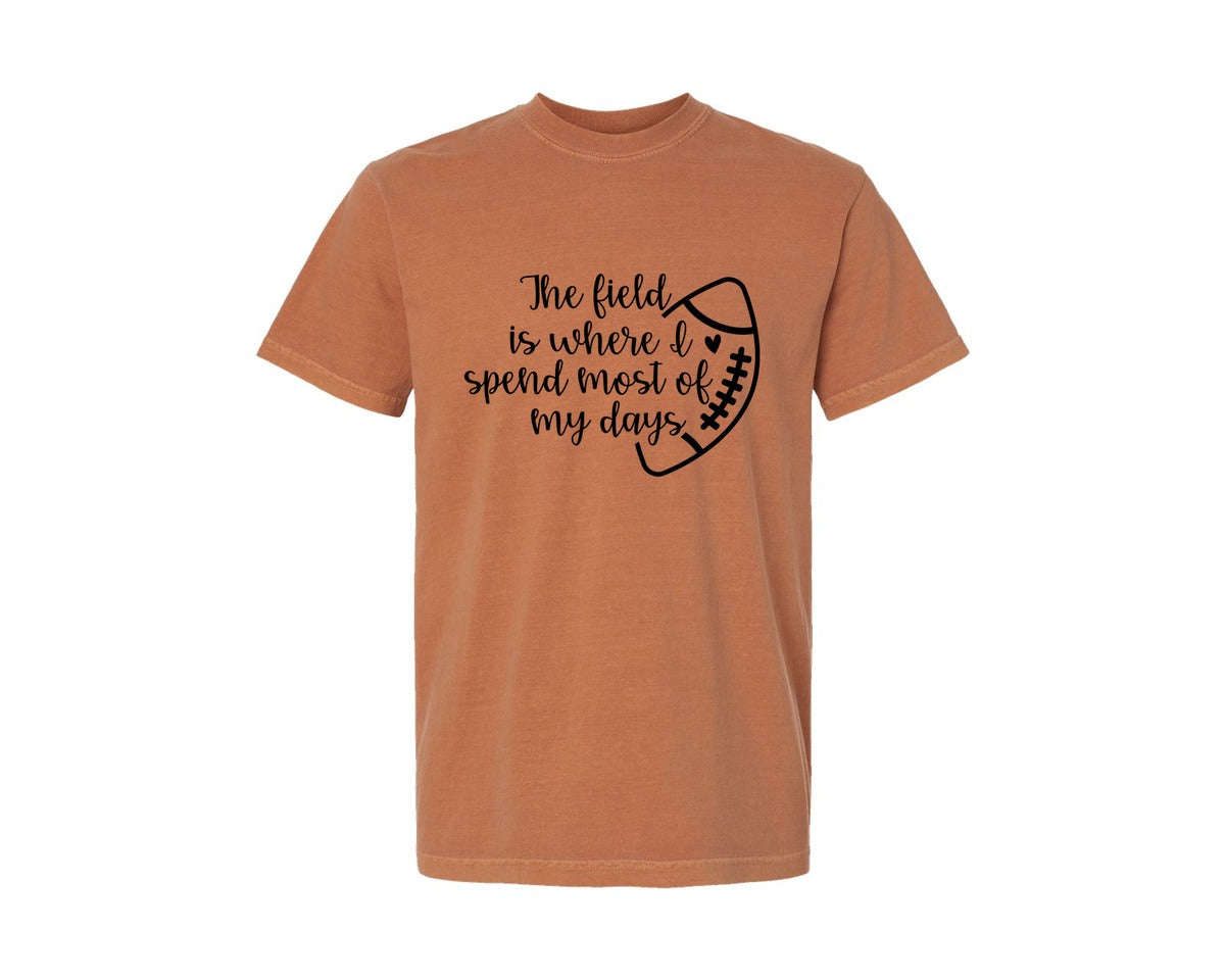 brand:Comfort Colors|color:Yam|Football Mom 103 Graphic T-Shirt
