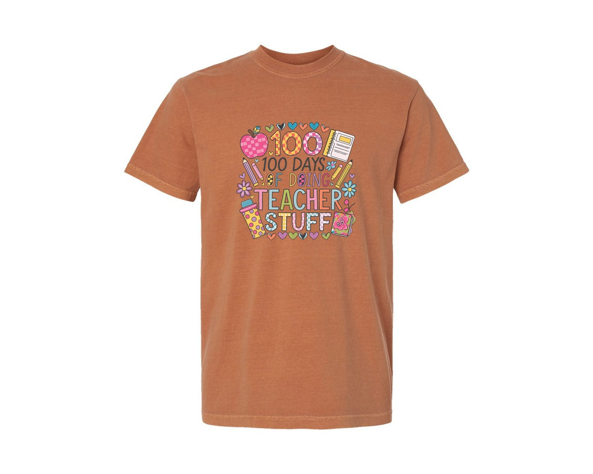 brand:Comfort Colors|color:Yam|100 Days Of School 57 Graphic T-Shirt