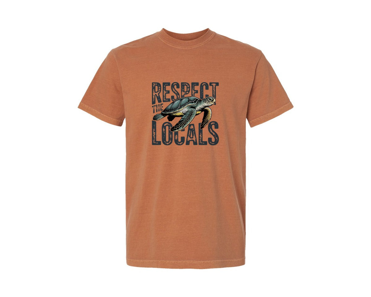 brand:Comfort Colors|color:Yam|Respect The Locals Pngsummer Turtle Graphic T-Shirt