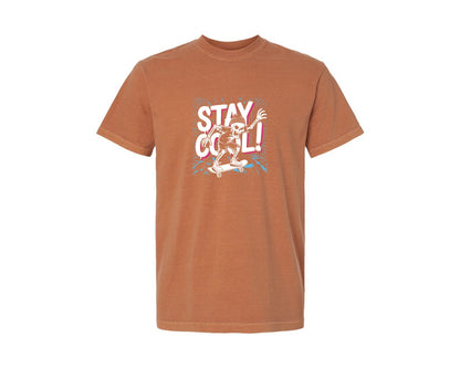 brand:Comfort Colors|color:Yam|Skateboarding Skeleton Stay Cool Graphic T-Shirt
