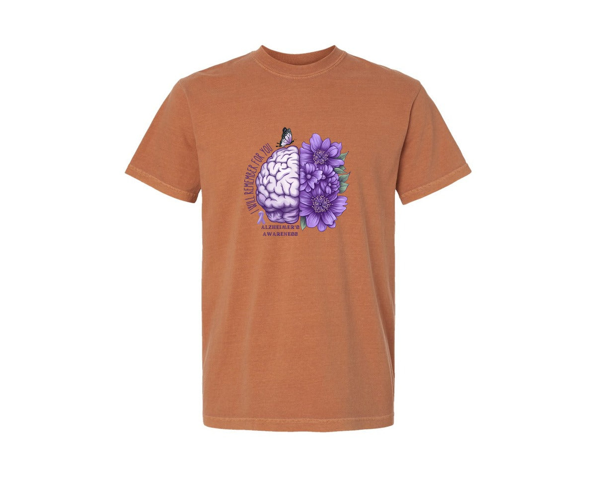 brand:Comfort Colors|color:Yam|Alzheimers Awareness T Shirt Design 25 Graphic T-Shirt