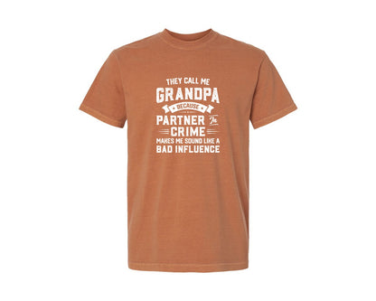 brand:Comfort Colors|color:Yam|They Call Me Grandpa Funny Grandpa Graphic T-Shirt