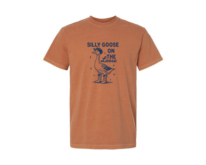 brand:Comfort Colors|color:Yam|Silly Goose On The Loose T Shirt Design Graphic T-Shirt