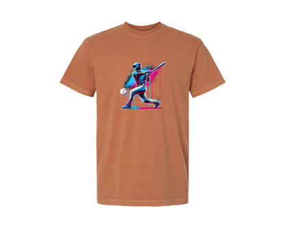 brand:Comfort Colors|color:Yam|Baseball Player Ice Cream Drip Baseball Graphic T-Shirt