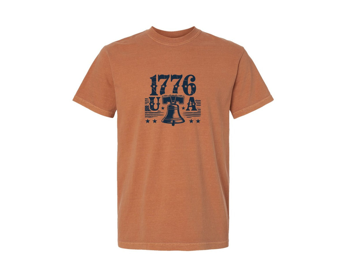 brand:Comfort Colors|color:Yam|1776 Usa 4Th Of July Shirt Patriotic Graphic T-Shirt