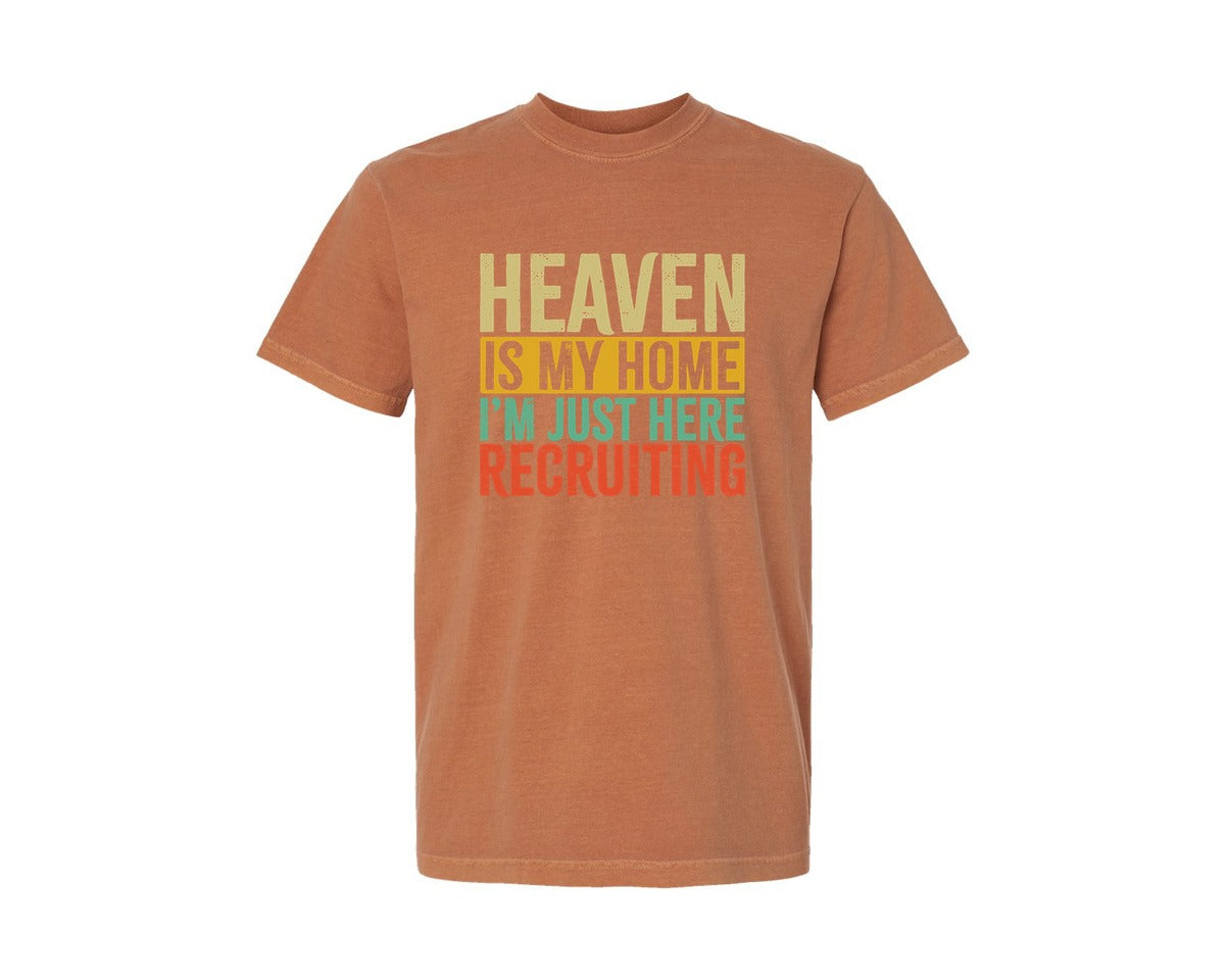 brand:Comfort Colors|color:Yam|Heaven Is My Home Christian Religious 2 Graphic T-Shirt