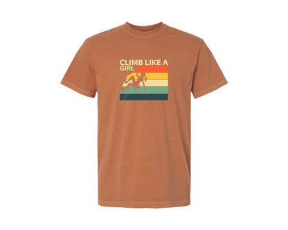 brand:Comfort Colors|color:Yam|Cool Rock Climbing For Women Girls Mount Graphic T-Shirt