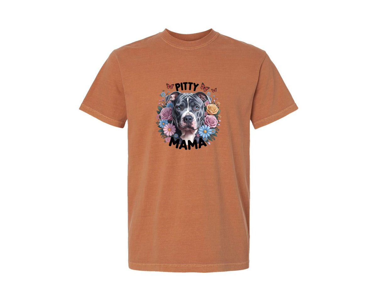 brand:Comfort Colors|color:Yam|Pitty Mama Cute Pitbull Dog 2 Graphic T-Shirt