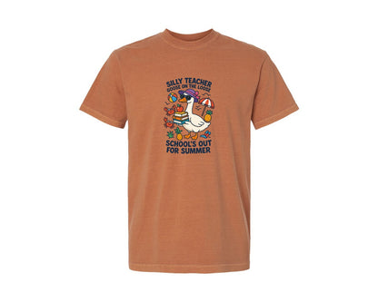 brand:Comfort Colors|color:Yam|Silly Teacher Goose On The Loose 3 Graphic T-Shirt