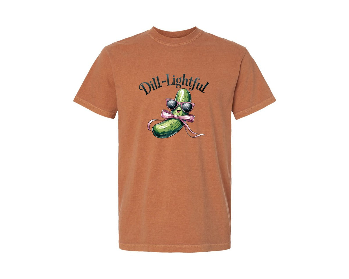 brand:Comfort Colors|color:Yam|Dill Lightful Funny Pickle 2 Graphic T-Shirt