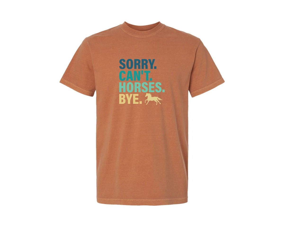 brand:Comfort Colors|color:Yam|Horses Horseback Riding Women Girls Graphic T-Shirt